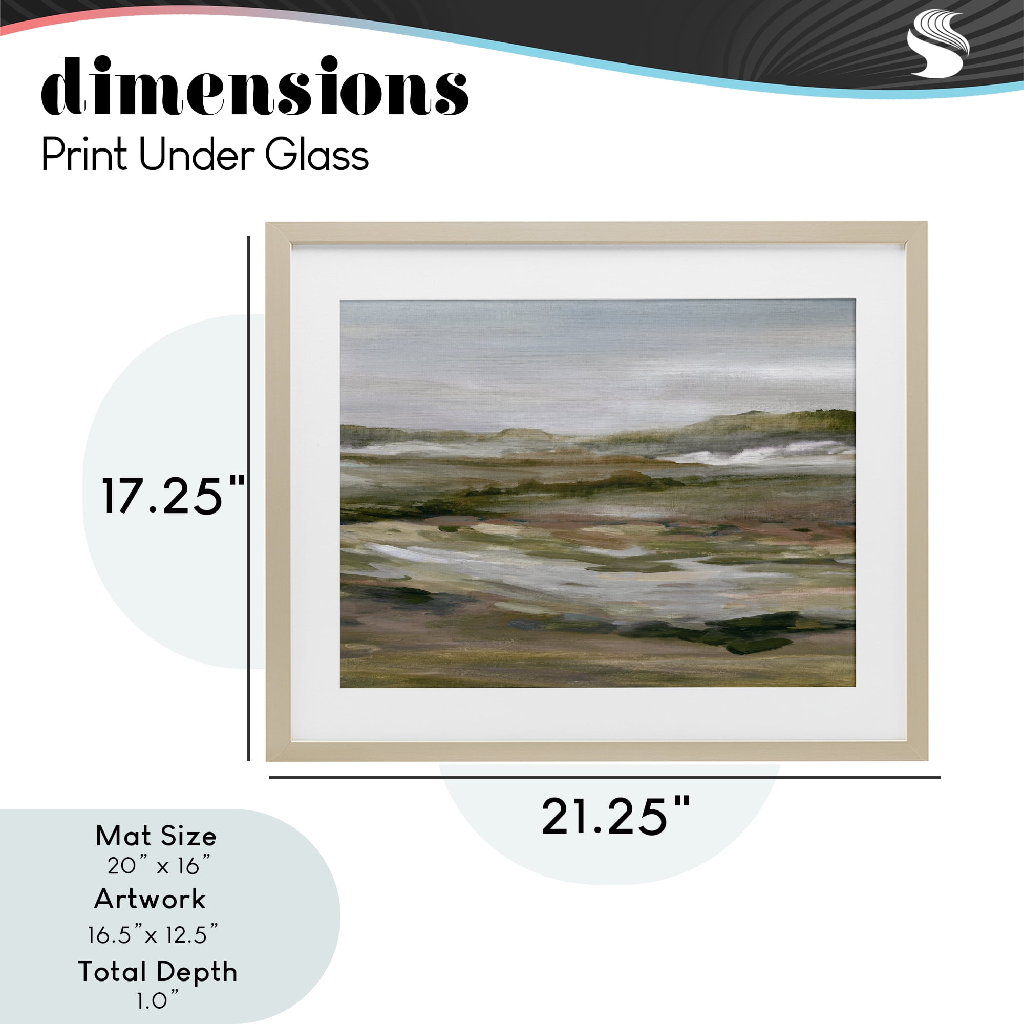 Stupell Industries Natural Meadow Abstract Horizon Birch Framed Print Under Glass, design by Carol Robinson