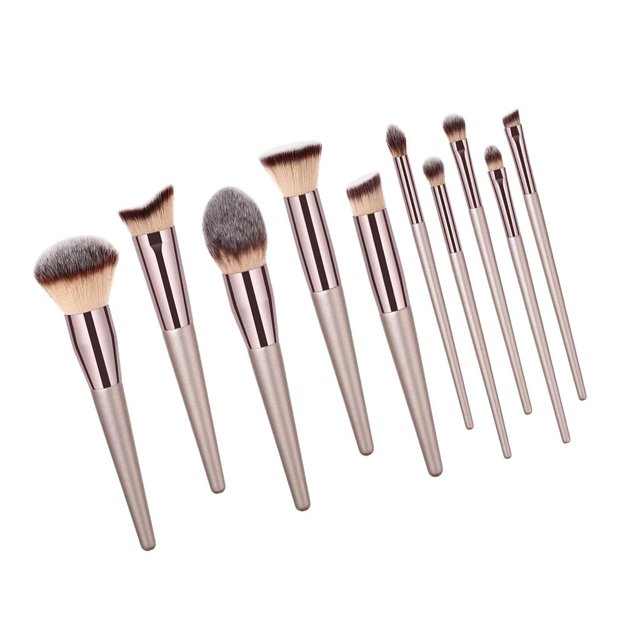Set De Pinceles De Maquillaje, 10 Piezas De Pinceles Cosméticos Sintéticos , Base De Maquillaje, Rubor, Polvo Suelto, De Ojos Fernando Brocha de maquillaje en polvo suelto