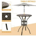 thumbnail image 4 of W WARMHOL Cast Aluminum Patio Bar Table, 31" Outdoor Bar Height Bistro Table with 2" Umbrella Hole, Patio Bistro Round High Top Dining Table Pub Table for Porch Balcony Backyard, Dark Bronze, 4 of 7