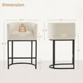 thumbnail image 3 of Dycanpo 27" H Modern Bar Stools with Back, Arms and Metal Legs for Home Kitchen, Linen Color, 3 of 8