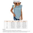 thumbnail image 4 of Mujeres ruffle manga Top redondo Masajeadores de cuello elegante transpirable verano camiseta blusa para el desgaste diario, 4 of 6