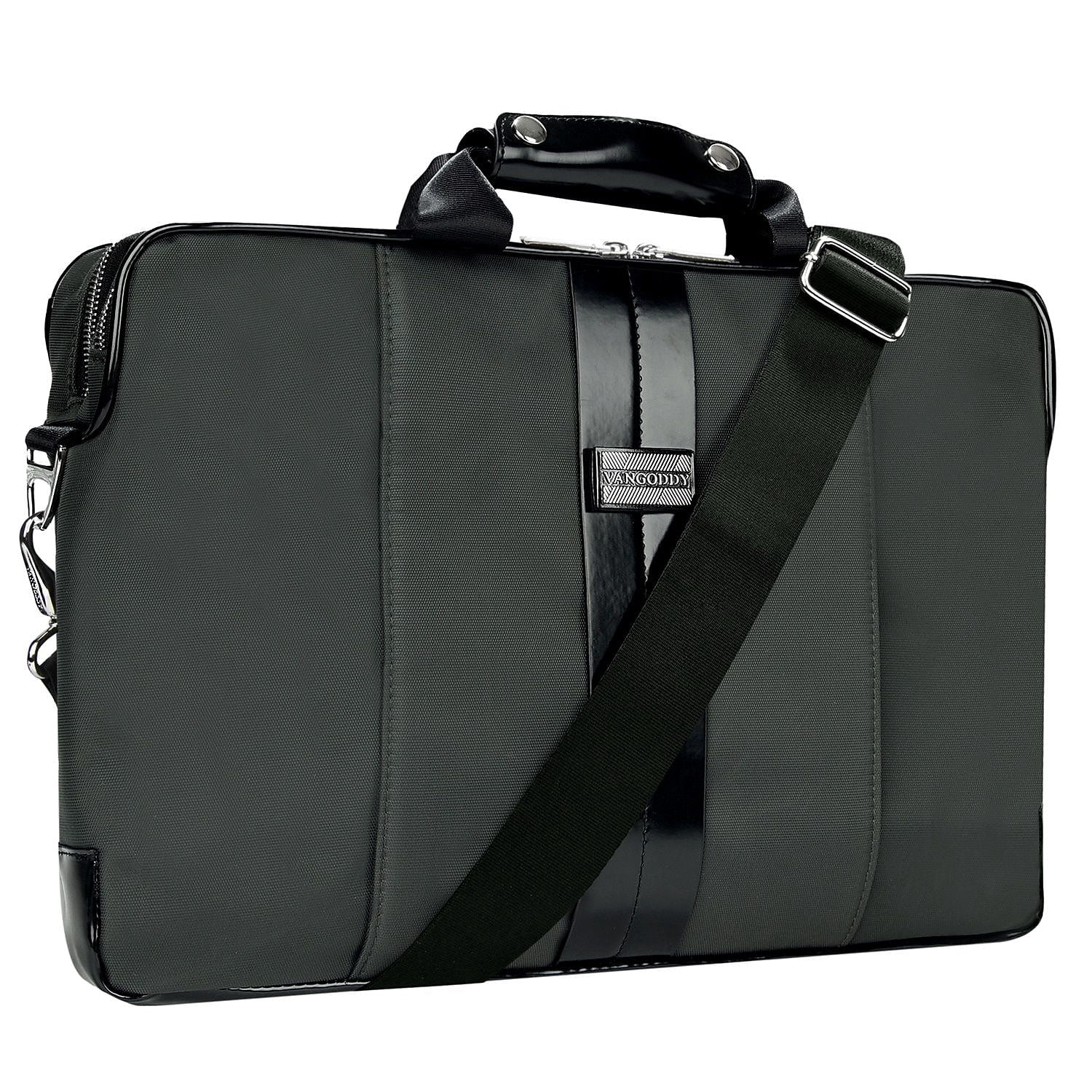 Vangoddy Melissa Shoulder Bag Fits up to 15" Notebook Gray/Black MSBLEA122