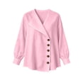 thumbnail image 4 of Womens Long Sleeve Cardigan Open Front V Neck Button Down Business Casual Blouse Top, 4 of 7