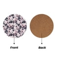 Zufioo Lilies Flowers 4 PCS MDF Cork Coasters,4 inches Round Cup