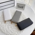 thumbnail image 3 of Cartera de moda para mujer, bolso de mano con cremallera larga, cartera tejida, monedero, 3 of 6