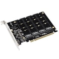thumbnail image 1 of Convertidor de disco duro de 4 puertos M.2 NVME SSD a PCIE X16 compatible con 2230/2242/2260/2280, 1 of 6