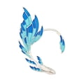 thumbnail image 2 of Lindo clip para orejas con degradado de pez dorado para mujer, clip para orejas con temperamento de cola de pez azul marino de elfo, 2 of 4