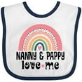 thumbnail image 3 of Inktastic Nanny and Pappy Love Me Grandchild Rainbow Girls Baby Bib, 3 of 4
