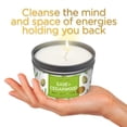 thumbnail image 4 of SAGE + Cedarwood Aromatherapy Candle for House Energy Cleansing and Stress Relief, Banishes Negative Energy I Purification and Chakra Healing - Natural Soy Wax Tin Candle for Aromatherapy, 4 of 7