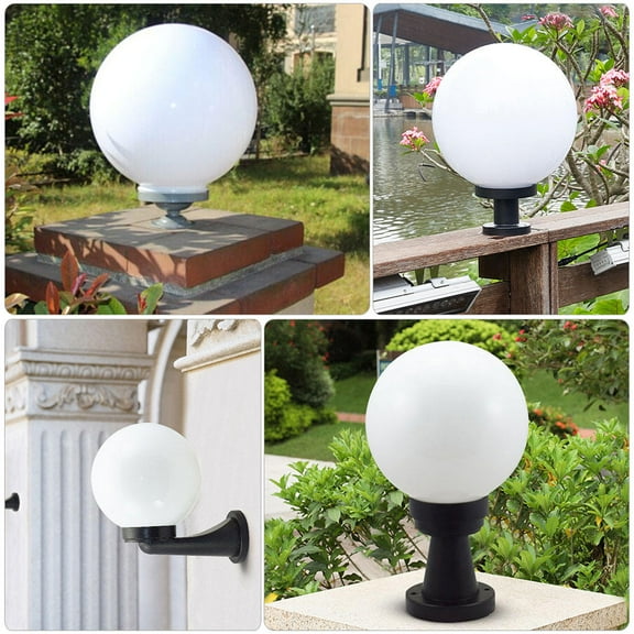 HOOWIFFY Outdoor Globe Lamp, Acrylic Round Shape, 2-Pack, Garden Patio Lighting