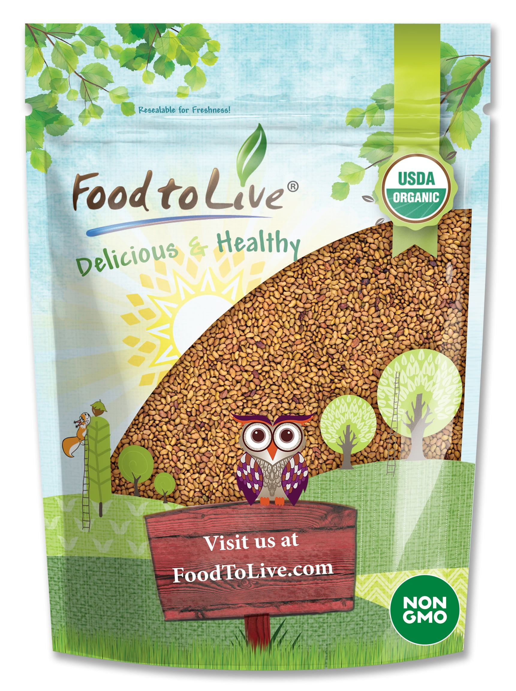 Organic Alfalfa Sprouting Seeds, 0.5 Pounds — Non-GMO, Kosher, Sproutable, Raw — by Food to Live