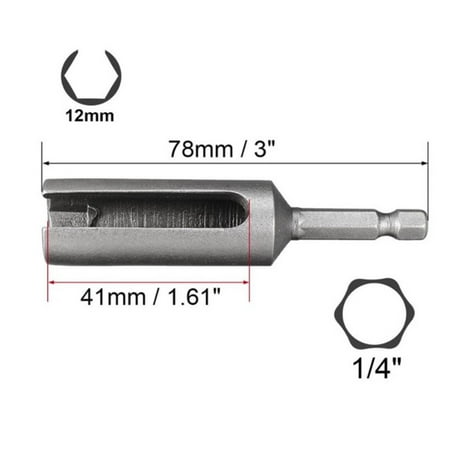 

Leke 80mm Nut Driver 1/4inch Quick-Change Hex Shank Slotted Drill Bit Socket Wrench