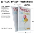 thumbnail image 2 of Vegan Ice Cream (2-Pack) 24 Inch x 36 Inch Plastic Signs | Sign Insert 4mm Corrugated Plastic Signs Storefront Window Poster | Dairy-Free Desserts Healthy Living Professional Promotions, 2 of 3