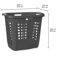 thumbnail image 3 of Sterilite 4-Pack 2.1 Bushel Ultra Easy Carry Hamper, Plastic Laundry Basket, Flat Gray, 3 of 8