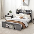 thumbnail image 1 of Gymax Cadre de Lit Pleine Grandeur avec Rangement, Base de Lit Plateforme Moderne pour Matelas, 1 of 10