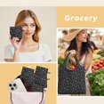 thumbnail image 6 of 5 Pack Foldable Shopping Bag,Black White Halloween Symbol Pattern Reusable Grocery Bags with Pockets,Large Reusable Tote Bags with Handles Waterproof & Lightweight, 6 of 6