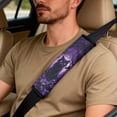 thumbnail image 4 of Xoenoiee Cat Bat Maple Leaves Print 5PCS Car Seat Cover Full Set, PU Leather Universal Auto Front Seat Cover Safety Belt Pads Center Console Pad, Car Interior Accessories for Most Vehicle, 4 of 7