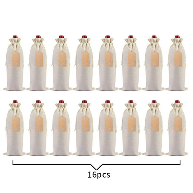 Last Chance Qaailabf Ensemble de Sacs pour Bouteilles de Vin en Lin Ensemble de Sacs d'Emballage pour Vin Rouge