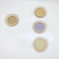 thumbnail image 1 of Lotus Drink Coasters Mat Wooden Round Cup Table Mat Tea Coffee Mug Placemat Home Decoration Kitchen Accessories Vintage Hollow(4 pcs/set), 1 of 7