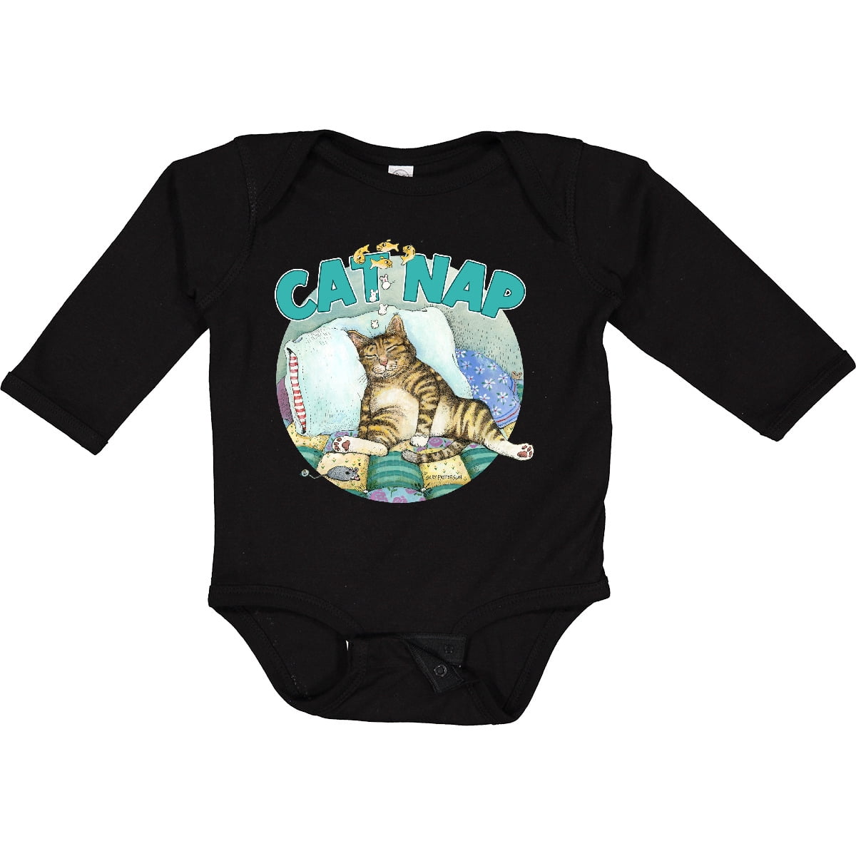Inktastic Cat Nap Cute Sleeping Cat Boys or Girls Long Sleeve Baby Bodysuit