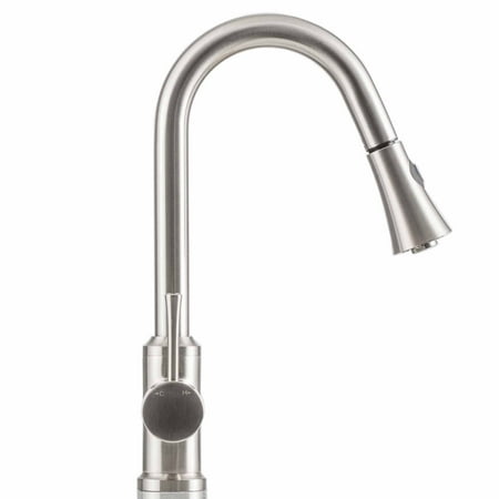 Strictly Sinks Traditional Pull Down Kitchen Faucet Nickel 360° Swivel Spout Spray & Stream Modes