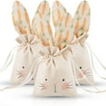 thumbnail image 3 of Easter Bunny Cloth Bags Bunny Bags For Birthday Decoration For Easter Kids Party Linen Candy Beige Drawstring Bags Garden Tea Party Decorations Storage Bag Organizer Drawer Chef Storage Containers, 3 of 3