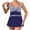 Dark Blue C, variant on Akafmk Plus Size Tankini Swimsuits for Women Loose Fitting Floral Printed Swim Dress with Swim Brief Two Piece Bathing Suits Comfortable Athletic Swimwear, Sizes S-5XL