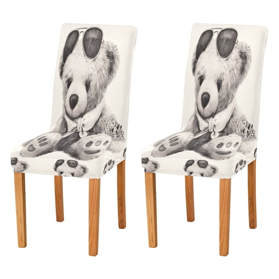 BZSMCE Chairs Slipcovers Dining Chair Covers Chill Panda Pal Creative Pattern