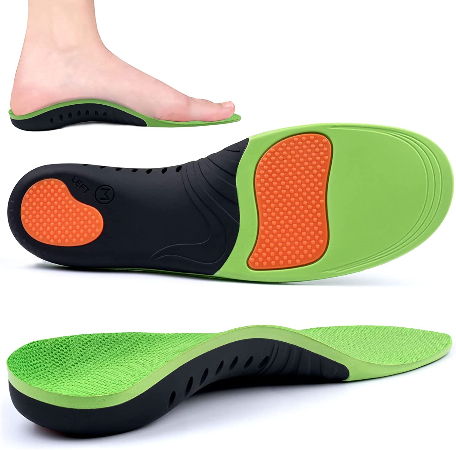 Plantar Fasciitis Arch Support Insoles for Women Men, Pain Relief Shoe
