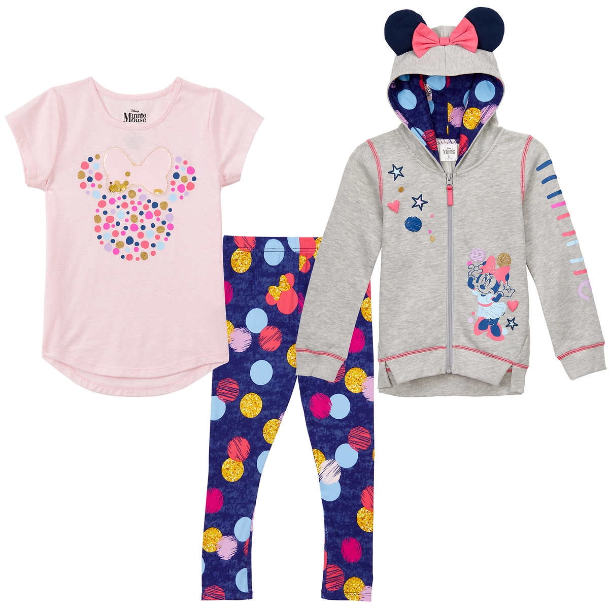 dELiAs Girls' Legging Set 3 Piece Fashion Hoodie Kids Clothing Complete Outfit Bundle 