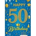 thumbnail image 4 of Blue Glittery Happy 50 Birthday Banner Background Decorations for Birthday Party Photography Props Backdrop Party Supplies Celebration Decors, 4 of 8