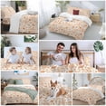 thumbnail image 5 of Vintage Wallpaper Bedding Duvet Cover Set Twin Size 4 Pieces Orange Flower Plants Vintage Bedding Set with Zipper Closure, 1 Comforter Cover 68x86 Inches 1 Flat Sheet & 2 Pillow Cases, 5 of 7