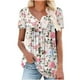thumbnail image 2 of Puntoco Túnica De Verano Para Mujer, Cuello Redondo, Camisetas Con Estampado Floral, Blusa Casual De Manga Corta, Tops Plisados Con Dobladillo Con Volantes Puntoco Puntoco-1639, 2 of 8