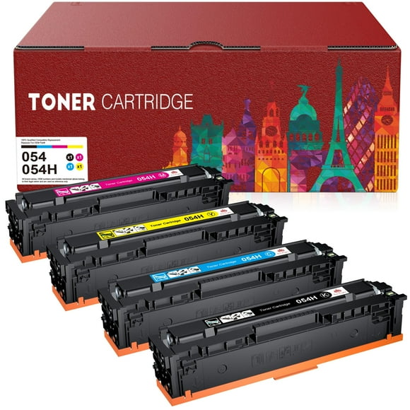 Cartucho de tóner compatible con Canon 054H de Toner Kingdom, paquete de 4