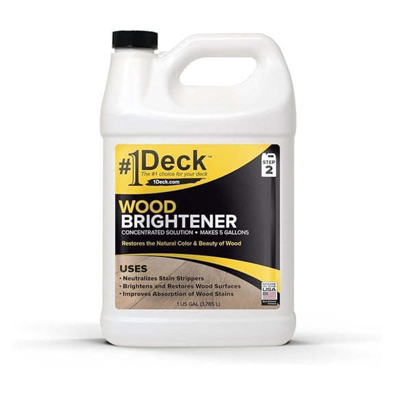 #1 Deck Wood Brightener - 1 Gallon - Makes 5 Gallons of Wood Deck Brightening