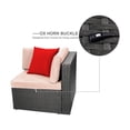thumbnail image 5 of Lacoo 6 Pieces Outdoor Indoor Furniture Sectional Safa Modern Wicker Sets with Cushion All Weather Rattan Conversation Set with Glass Coffee Table and Armchairs for Patio Backyard Poolside Garden, 5 of 7