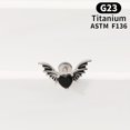 thumbnail image 4 of 18G Bat Wing Heart Lip Rings Studs for Women Men Halloween Cross Tragus Helix Cartilage Earrings Forward Nose Pieced Labret Monroe Barbell Medusa Piercing Jewelry, 4 of 4