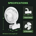 thumbnail image 5 of Simple Deluxe Grow Tent Fan ,Auto Oscillating Clip fan,and Fully-Adjustable Tilt for Hydroponic Ventilation Circulation, White, 5 of 8