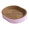 thumbnail image 1 of Cama rascadora de cartón ovalada para gatos, tabla rascadora corrugada, para salón y dormir. violeta, 1 of 8