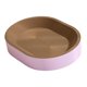 thumbnail image 1 of Rascador ovalado de cartón para cama de gato, juguete de entrenamiento, protector de muebles violeta, 1 of 8