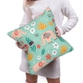 thumbnail image 6 of Bingfone Elephant and Flowers Linen Throw Pillow Covers Cushion Case Pocket Button Vintage Farmhouse Pillowcase for Sofa Couch Bed 16"x16", 6 of 9