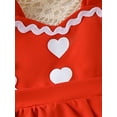 thumbnail image 6 of Infant Baby Girls Romper Dress Sleeveless Heart Print Lace Trim Hem Romper, 6 of 9