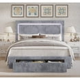 thumbnail image 5 of CraftPorch  Corduroy Velvet Tufted LED Light Platform Storage Bed Black Twin, 5 of 5
