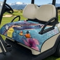 thumbnail image 3 of Yuyamidu Sea Turtle Golf Cart Seat Covers, Soft and Comfortable Golf Cart Seat Towel Blanket with Front Pockets for 2 Passenger Seats Pink Hibiscus Club Car Golf Cart Accessories, Blue, 3 of 8