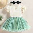 thumbnail image 4 of Bellafa Christmas Baby Princess Tutu Fancy Dress Infant Girl Tulle Romper Onesie Birthday Party Dresses with Headband 6-24M, 4 of 11