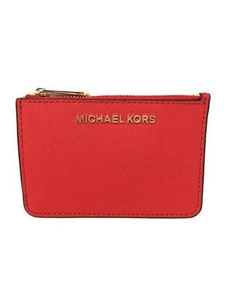 Michael Kors Jet Set Travel Small Zip Card Case Wallet 35F0GTVD2L-001 Black  Gold 