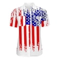 thumbnail image 4 of frariair Independence Day Women's Trendy Bubble Wrinkled Short Sleeve Shirt With Flag Print Design White, 4 of 5