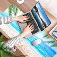 thumbnail image 6 of Palm Trees Beach Waves Desk Mat, Desk Accessory, Cute Workspace, Trendy Workspace, Trendy, 35.4x15.7in Large Gaming Mouse Pad, Cute Desk Topper, Pretty Desk Pad, 6 of 6