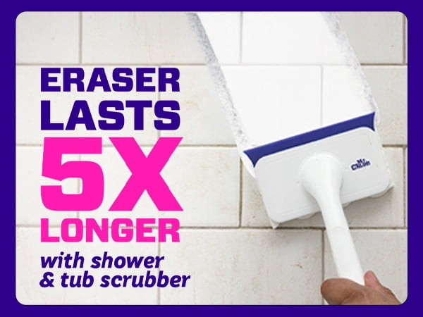 Mr. Clean Shower & Tub Scrubber, Starter Kit, 2 Scrubber & 6 Erasers