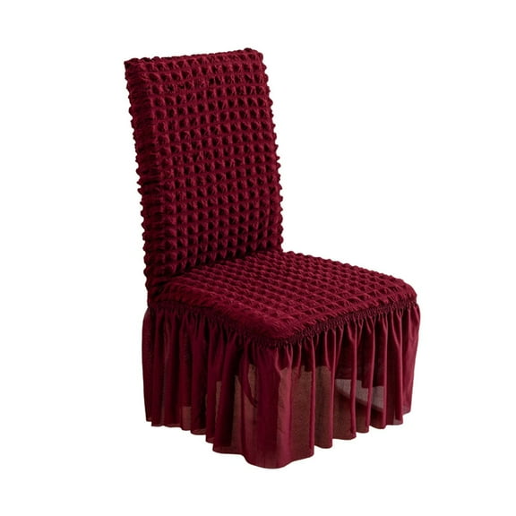 BloomLoom Dining Chair Cover, Elastic Chair Cover, With Bubble Skirt, Full Chair Cover Cover, Universal, Suitable For Home,Dining Room,Red